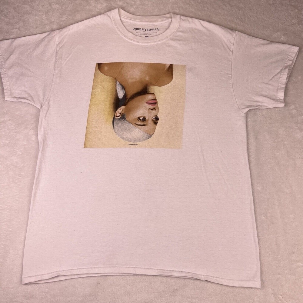 Ariana Grande Shirt Large Men Pop Rap R&B Music White Sweetener World Tour Tee